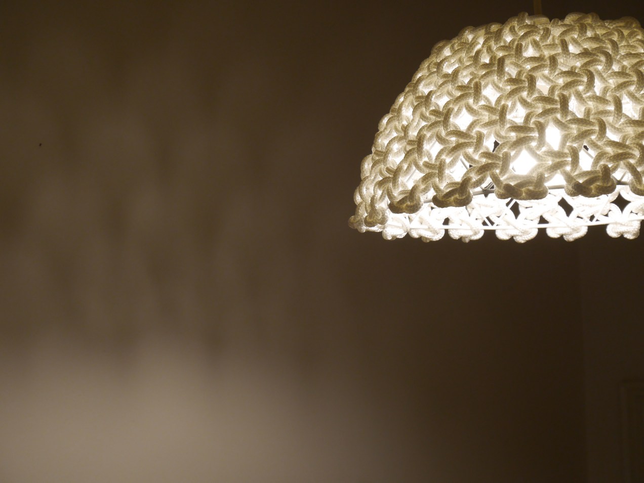 macrame knotted light pendant fibre art Adelaide Australia