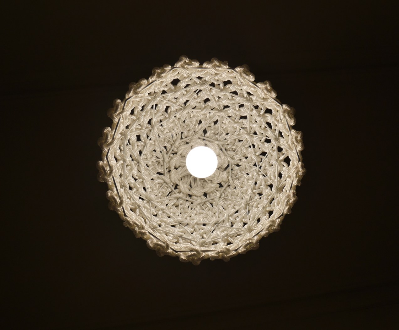 macrame knotted light pendant fibre art Adelaide Australia